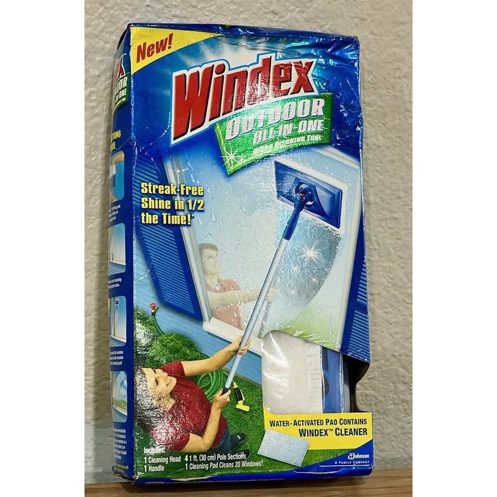 WINDEX Outdoor All-In-One Glass & Window Cleaning Tool Starter Kit SEALED - NEW